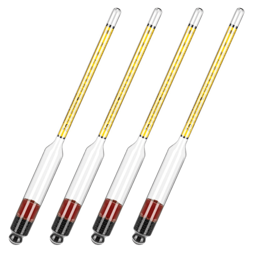 4-teiliges Glas-Hydrometer-Set 0-200 Proof & 0-100 Tralle