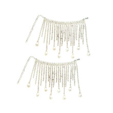 Set van 2 woondecoraties kristallen strass steentjes-Zilverwit