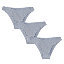 Women's Solid Color Low-Waist Cotton Underwear Pack 3