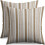 Fodere per cuscini a righe marroni, 50x50 cm, set da 2, in cotone e lino 1
