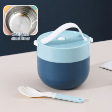 Tasse à soupe isotherme en acier inoxydable de 650 ml avec couvercle et cuillère