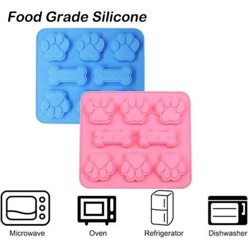 Formas de silicone para petiscos de cachorro com 8 cavidades (pacote com 2) 1