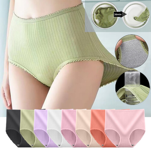 Magas Derekú Pamut Női Bugyi Csomag, M–2XL 2