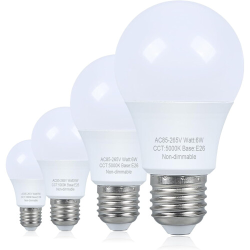 JINYUN LED Light Bulbs A19 40W Equivalent 5000K 4-Pack 1