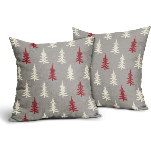 Fodere per cuscini con albero di Natale, 45x45 cm, set da 2 1