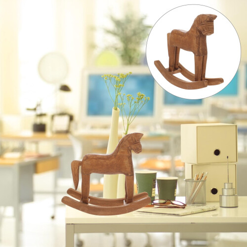Ensemble décoratif de cheval à bascule en bois – 2 pièces 2