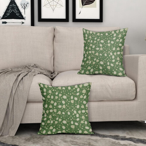 Fodere per cuscini verde salvia in cotone e lino, 20x20 pollici (2 pezzi) 2