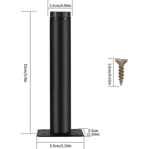 4er-Pack 15 cm verstellbare Möbelfüße - Metallfüße 1