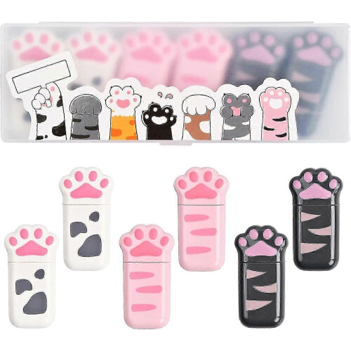 6-Pack Cat Paw Correction Tape - 5mm x 6m, Cute & Compact 1