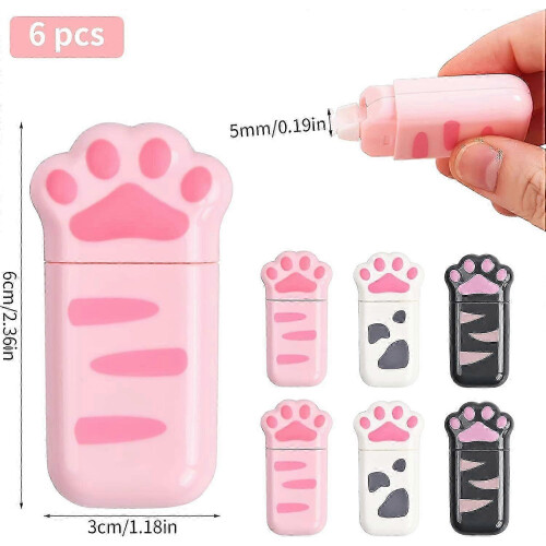 6-Pack Cat Paw Correction Tape - 5mm x 6m, Cute & Compact 2
