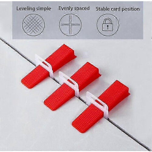Tile levelling system 1.5 mm joint width, 400 pull rings, 100 reusable wedge set, levelling system compatible with tile thickness 3-12 mm 1