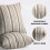 Fodere per cuscini a righe marroni, 50x50 cm, set da 2, in cotone e lino 5