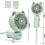 Green Cat Ear Handheld Fan - Foldable, 3 Speeds, USB Rechargeable 2