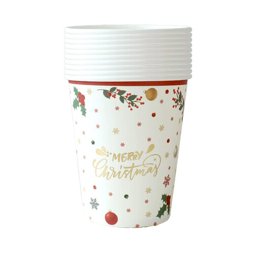 Copos de Papel de Natal Verdes - Pacote com 10 1