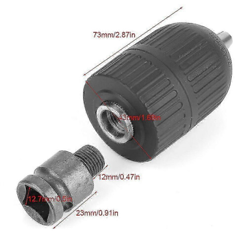 2-13 mm 1/2"-20UNF Schnellspannbohrfutter mit 1/2"-Schlagschrauber-Bohrfutteradapter 1