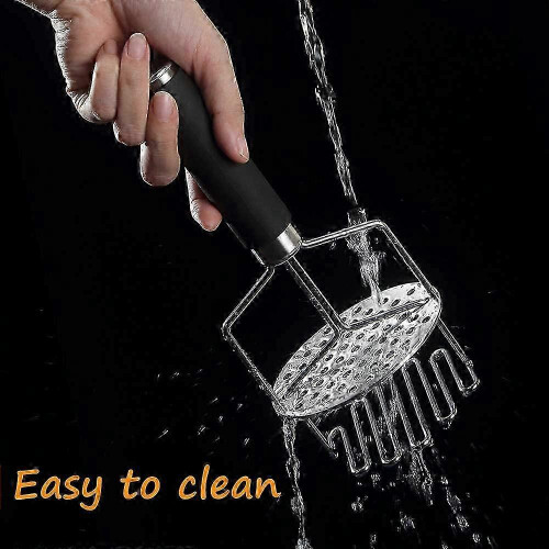 Potato Masher, Stainless Steel Potato Masher, Dual Function Design, Kitchen Tools compatible with Making Smooth Mashed Potatoes, Citrus Vegetables 2