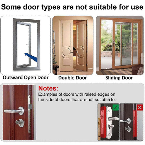 2-Pack Portable Door Locks - Travel Security Jammer 2