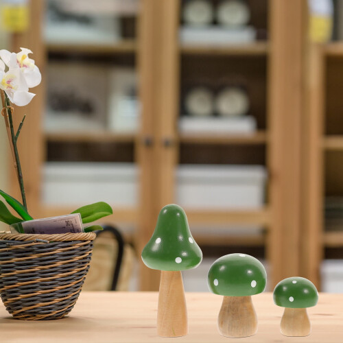 Mini-Pilzornamente aus Holz, 3er-Set 1