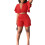 Conjunto feminino de top com decote em V e shorts com babados 4