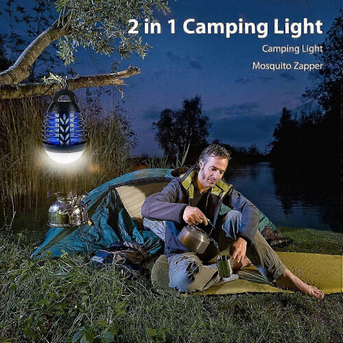 2-in-1 muggenlamp - IP67 USB oplaadbaar voor buiten 1