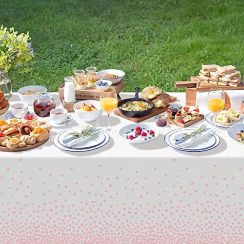 Ljusrosa plastduk 137 x 283 cm 6-pack 2