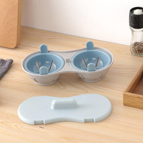 Microwave Double Egg Poacher – Food-Grade PP, 2-Cup 2