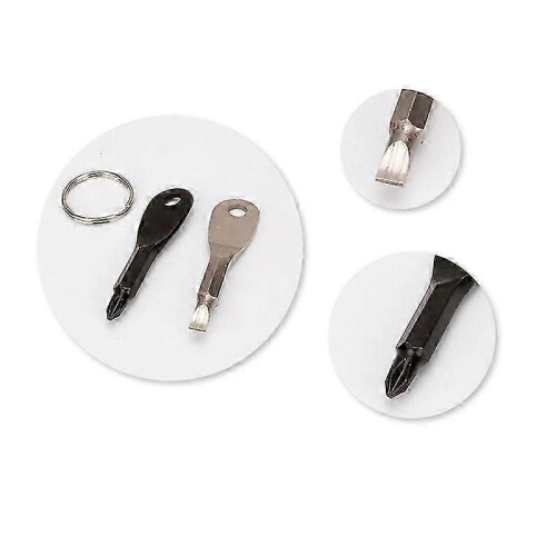 Screwdriver - 4 Pieces Stainless Steel Flat Head Screwdriver with Key Ring Mini Screwdriver Multi-Function Outdoor Tool Set 2
