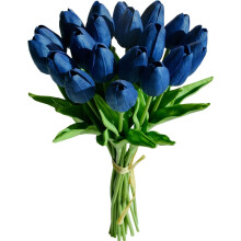 Knallrosa kunstige tulipaner 33 cm x 10 stk