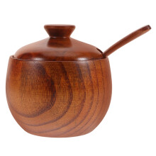 Saleron en bois FRCOLOR avec couvercle et cuillère