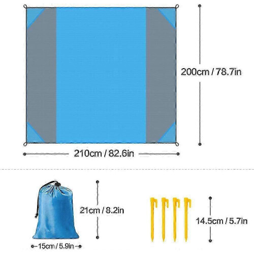 Waterproof Beach Mat (210x200cm) - Sand-Proof compatible with Camping/Picnic 2