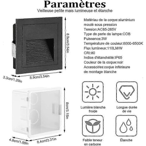 4er-Pack 3W LED-Einbauleuchten - IP65 wasserdicht 1