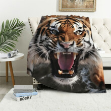 Flanell-Wohndecke mit Leopardenmuster, 100 130 cm
