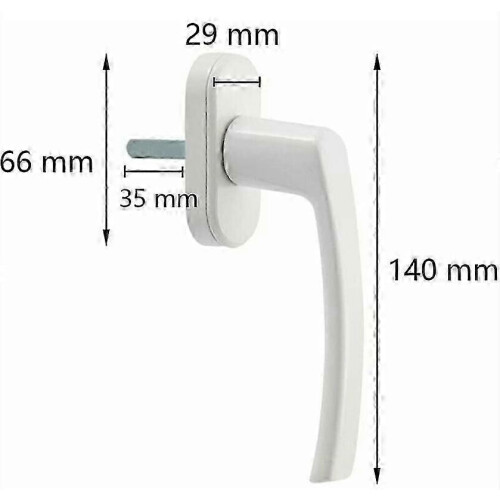 2pcs Aluminum Window Handle, Solid Aluminum Handle White Aluminum Door Handle Compatible with PC Window 1