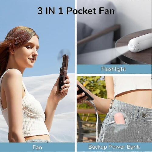 3-in-1 Handheld Fan with Power Bank & Flashlight 1