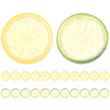24 tranches de citron artificielles décoratives en PVC