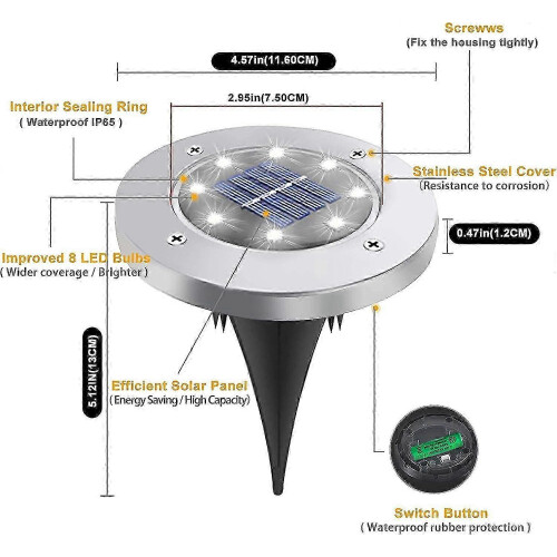 4-Pack Solar Spotlights - 8 LED, IP65 Waterproof 1