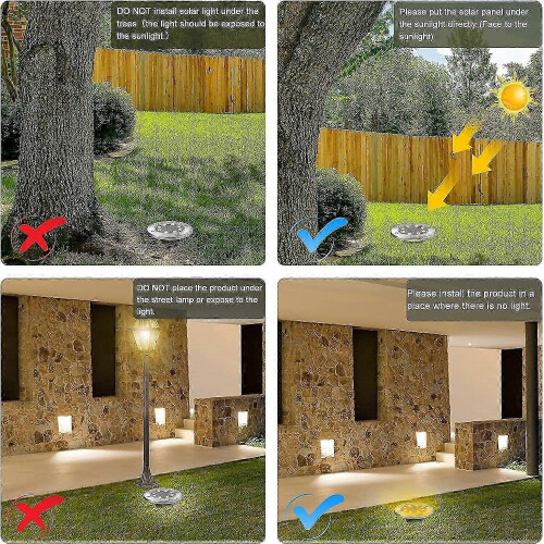 4-Pack Solar Spotlights - 8 LED, IP65 Waterproof 2