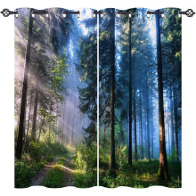 Ösenvorhänge mit Waldmotiv, 52 x 63 Zoll (2 Paneele)
