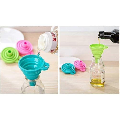2-piece foldable funnel, foldable silicone gel hopper compatible with home kitchen 1