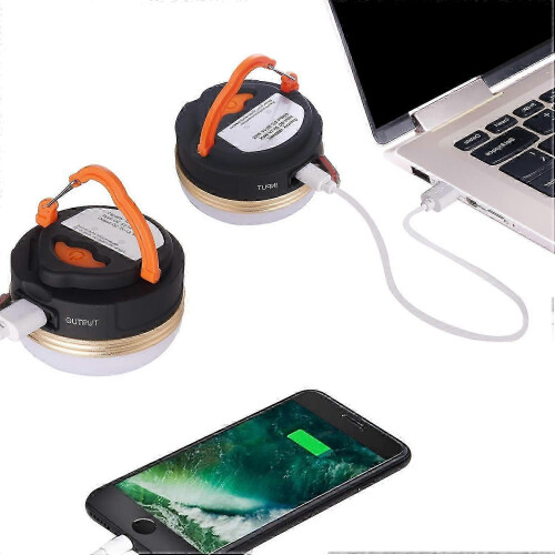 2-Pack USB Camping Lights - 3 Modes + Power Bank 1