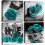 Ensemble de 4 toiles décoratives « Rose turquoise », 40 x 40 cm 1