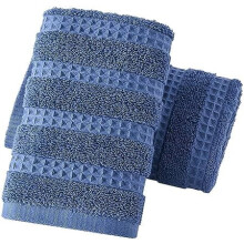 Conjunto de 2 toalhas de mão listradas em textura waffle, 100% algodão, 33 x 74 cm