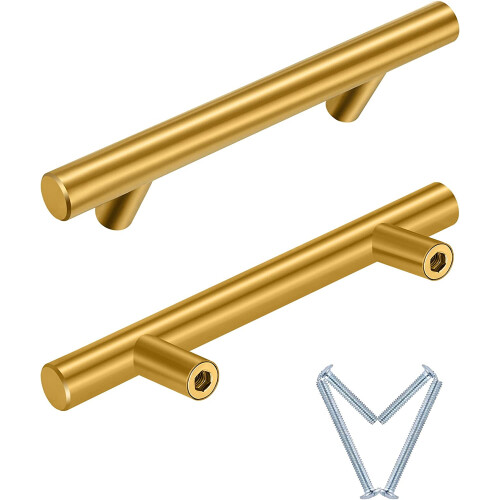 20-Pack Brushed Gold Cabinet Pulls 76mm Centre