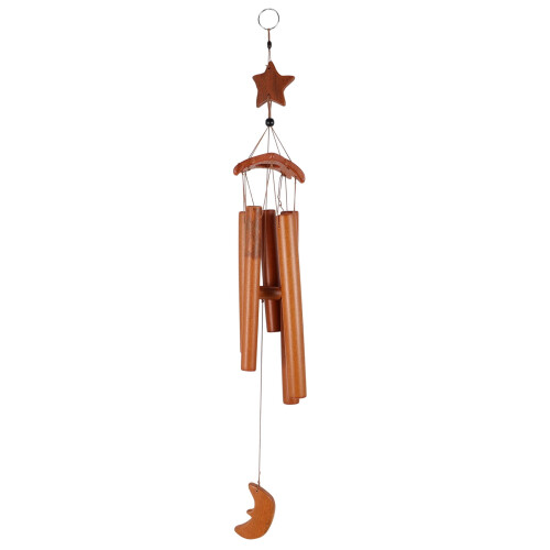 Sino de vento de bambu com desenho de estrela – 59 cm