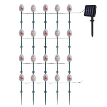 Lampki wielkanocne na paliki solarne z motywem serca w kształcie kwiatu w kształcie jajka