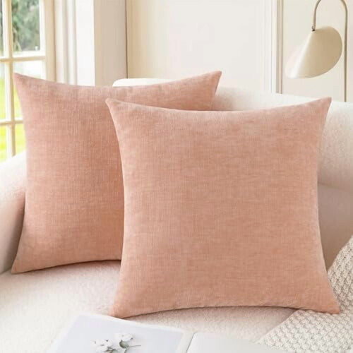 Fundas de almohada de chenilla de 24x24 pulgadas (juego de 2)