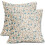 Conjunto de 2 capas de almofada vintage com estampa floral, 45x45 cm (18x18 polegadas), em linho. 1