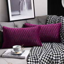 Fodere per cuscini decorativi in velluto viola, 30x50 cm – Confezione da 2
