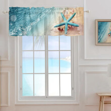 Cantonnière à motif étoile de mer, passe-tringle, 54 x 18 pouces