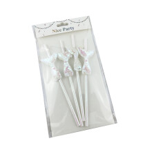 Pailles en papier Elainilye blanches (4 pièces)